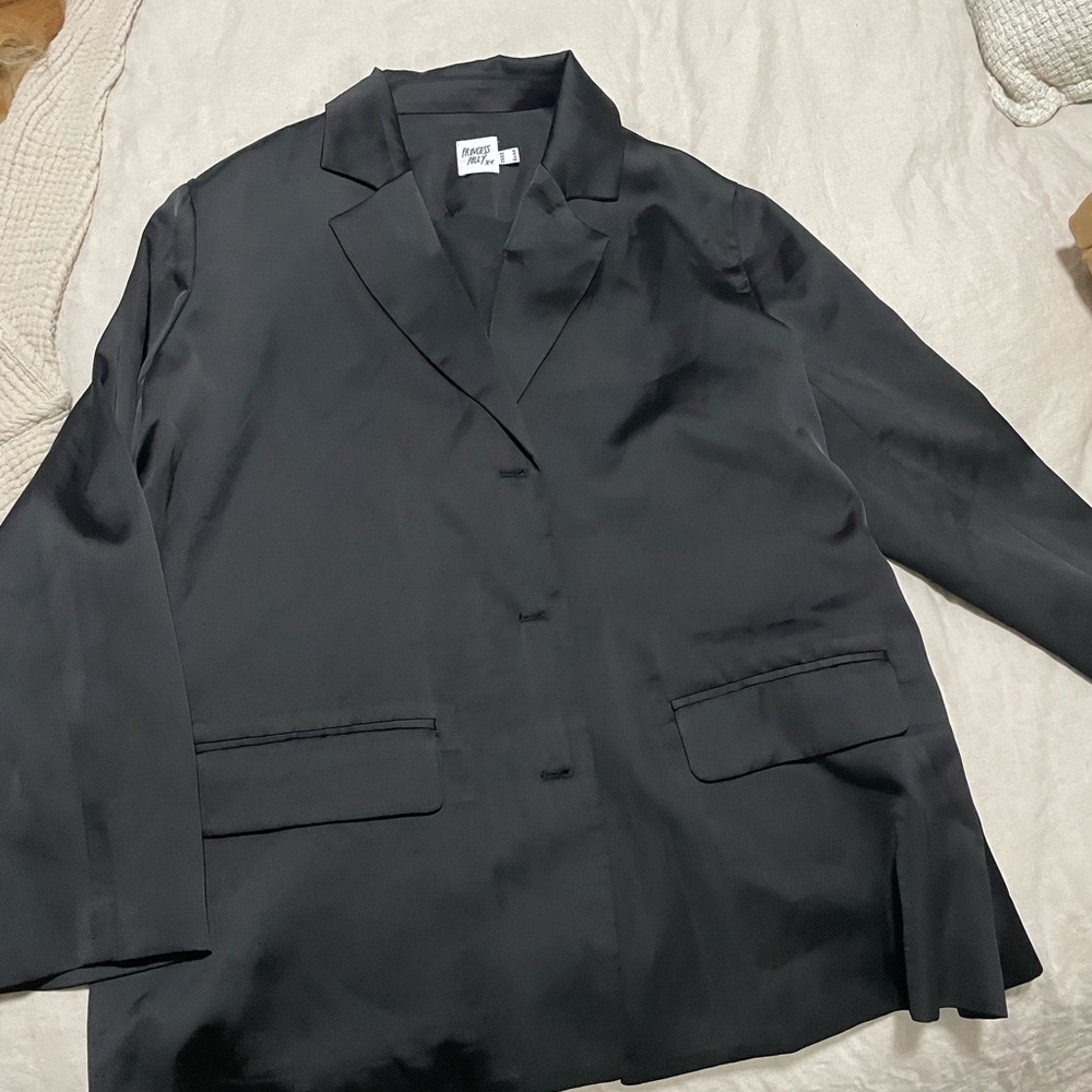 Princess polly black silk blazer size 6